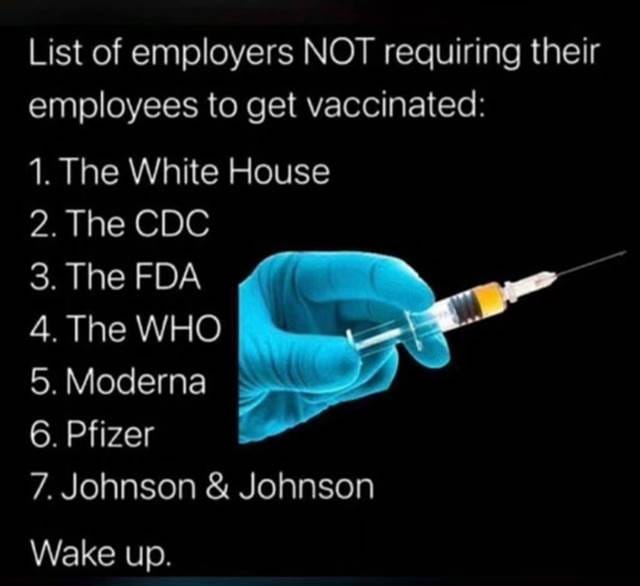 List of employers NOT requiring their employees to get vaccinated